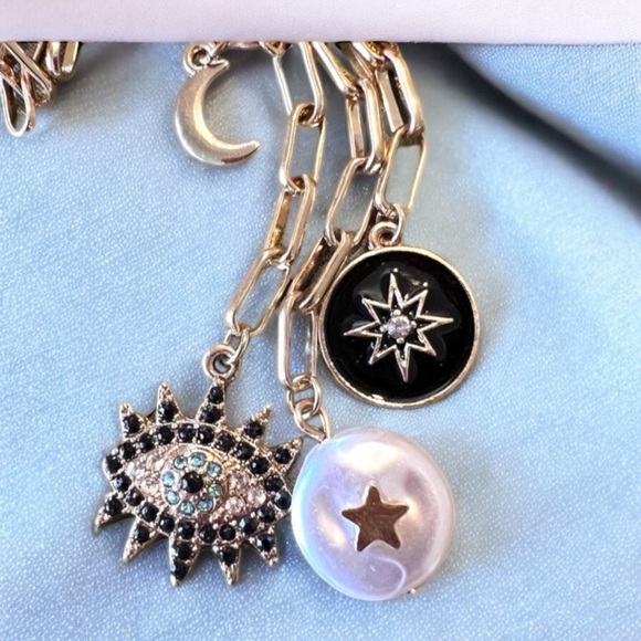 Evil eye stars and moon necklace. Protection necklace. - Picture 13 of 16
